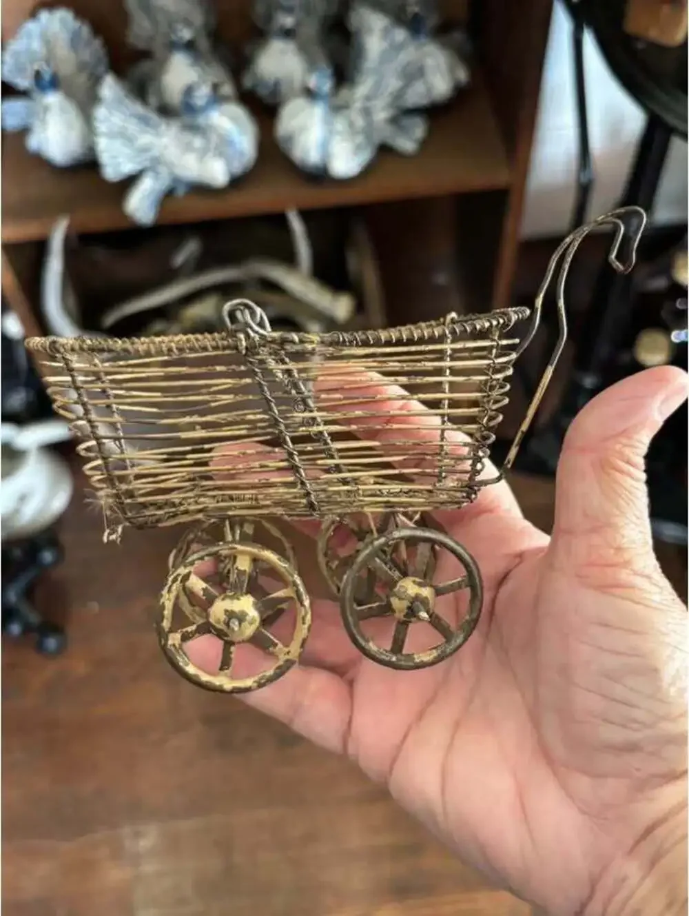 Antique Miniature Wire Baby Carriage